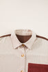 Colorblock Curved Hem Corduroy Shacket with Pocket